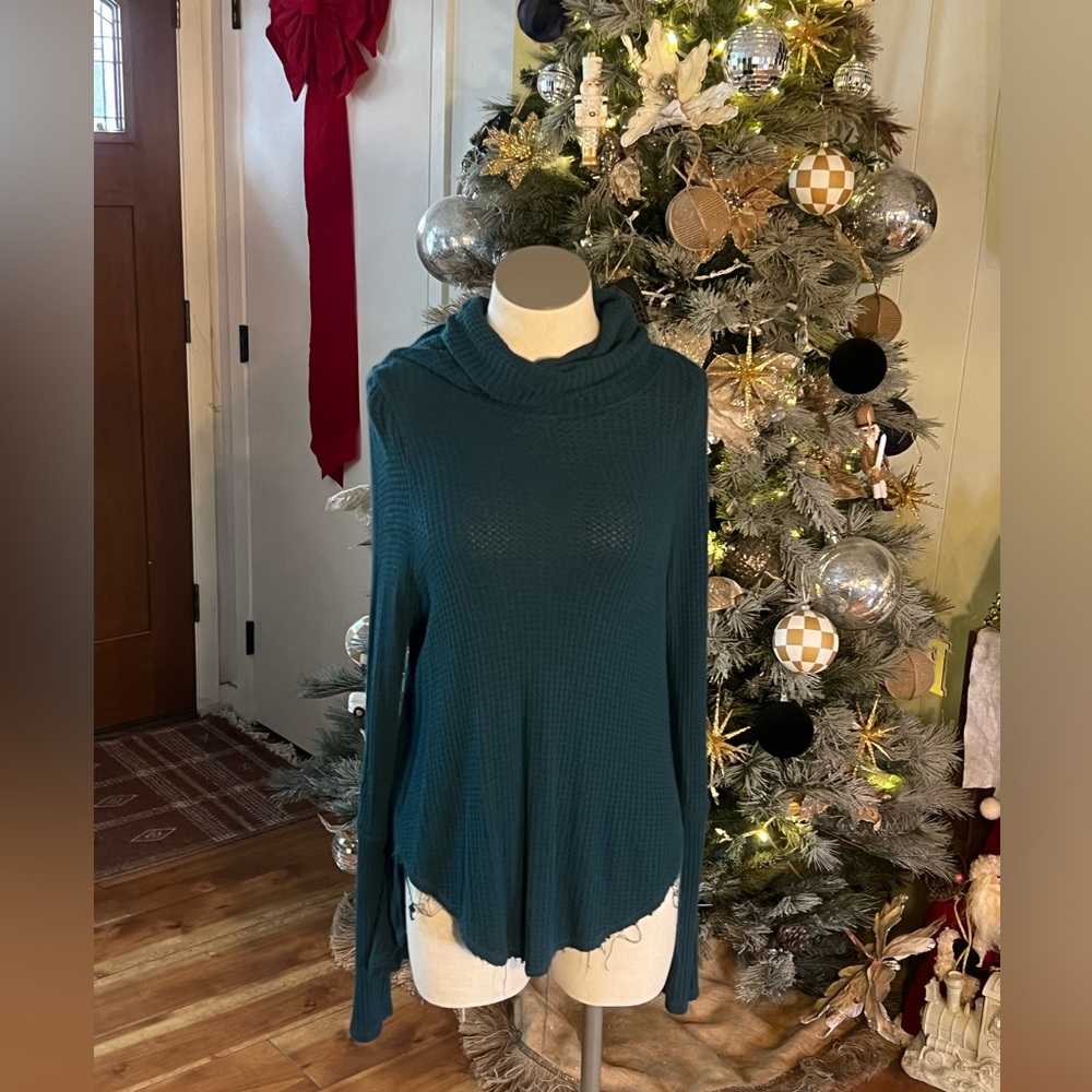 Free People Turquoise Sweater Turtleneck